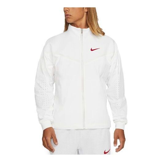 

Куртка Nike Swoosh Splicing Breathable Stand Collar Logo Jacket White, белый