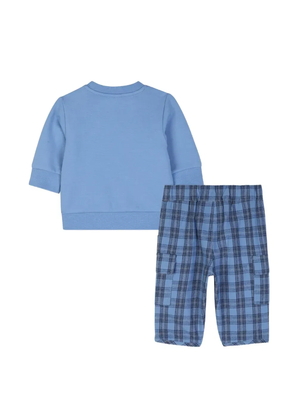 Комплект из толстовки и брюк в клетку Boss Kidswear, синий — фото 2