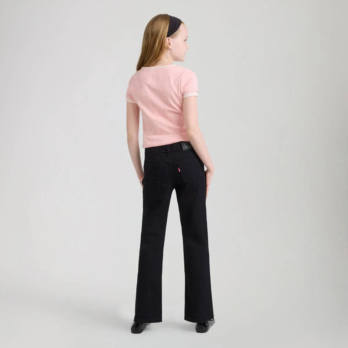 Классические джинсы-клеш для девочек 7-16 лет Levi's, Black Stretch - Dark Wash — фото 4