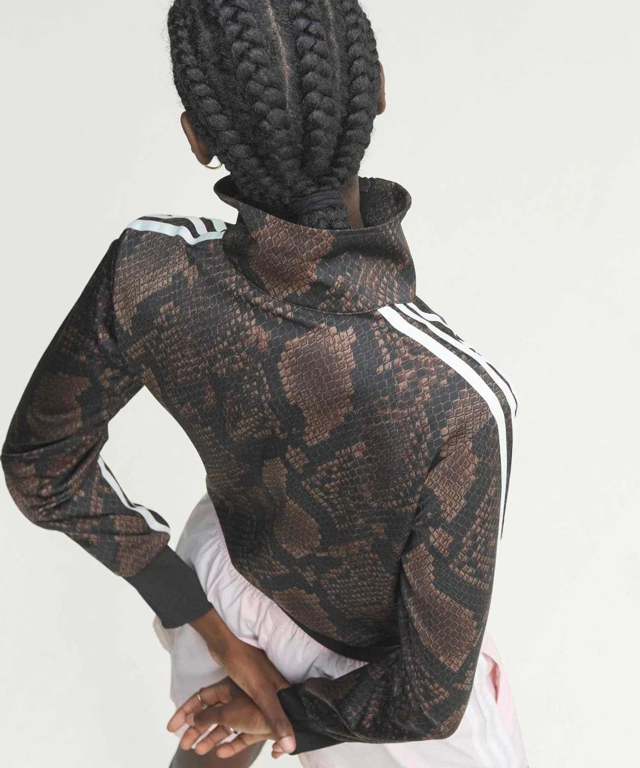 Женская куртка-трак с принтом Satin Snake Firebird Adidas Originals, Brown — фото 4