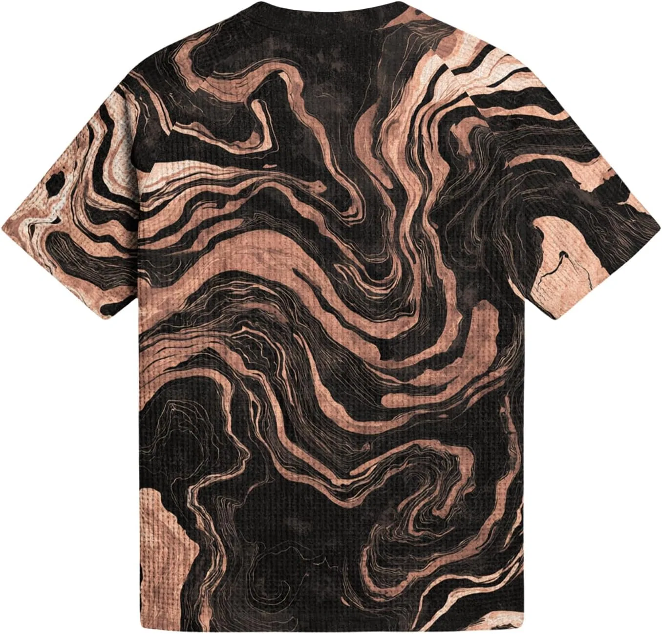 Мужская футболка вафельного трикотажа с V-образным вырезом, Summer Short Sleeve V Neck Contrast Casual Basic Tees, 2-light Brown — фото 3