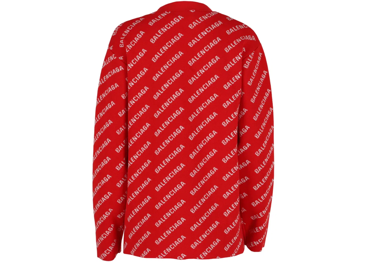 Женский кардиган с принтом Cardigan Balenciaga, Red White — фото 2