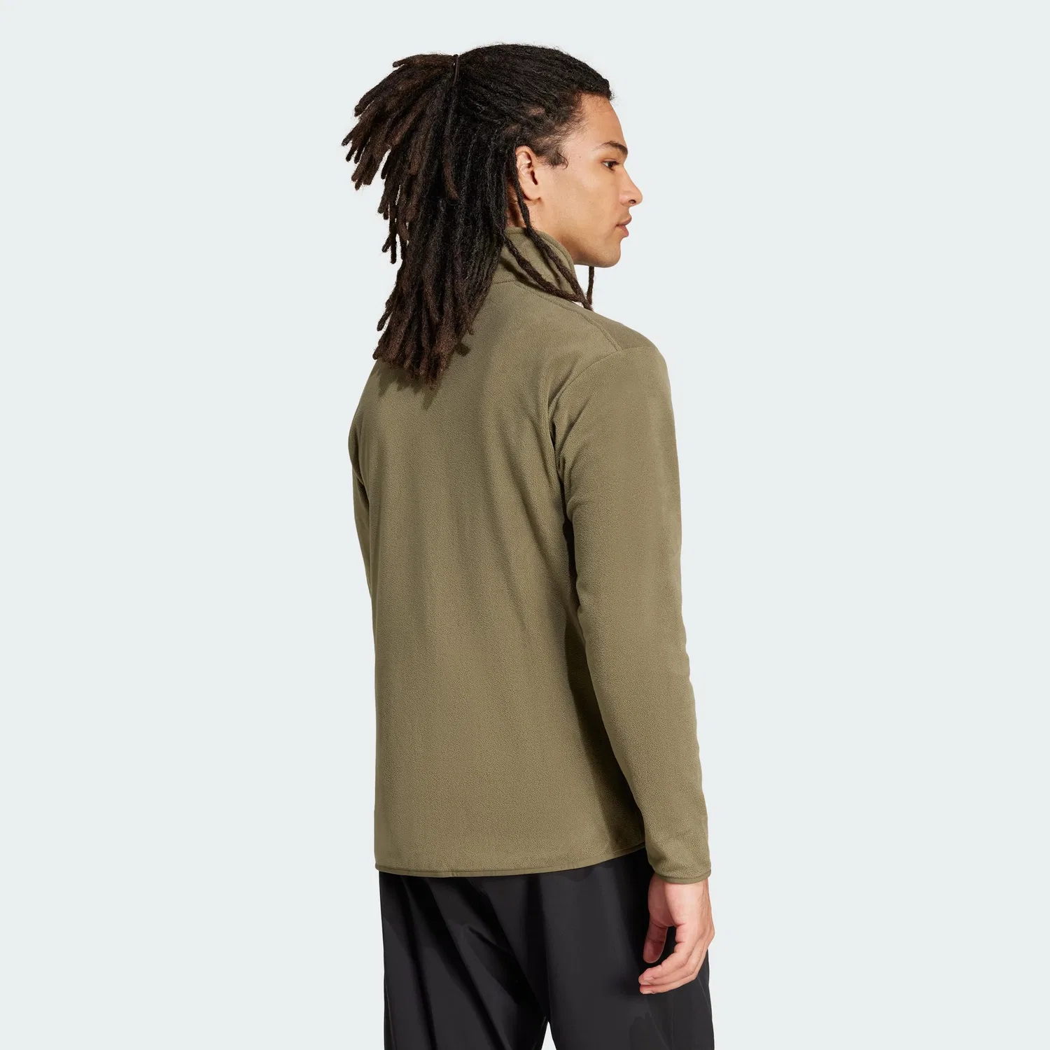 Мужская флисовая куртка на молнии Essentials adidas, Strata Olives — фото 4