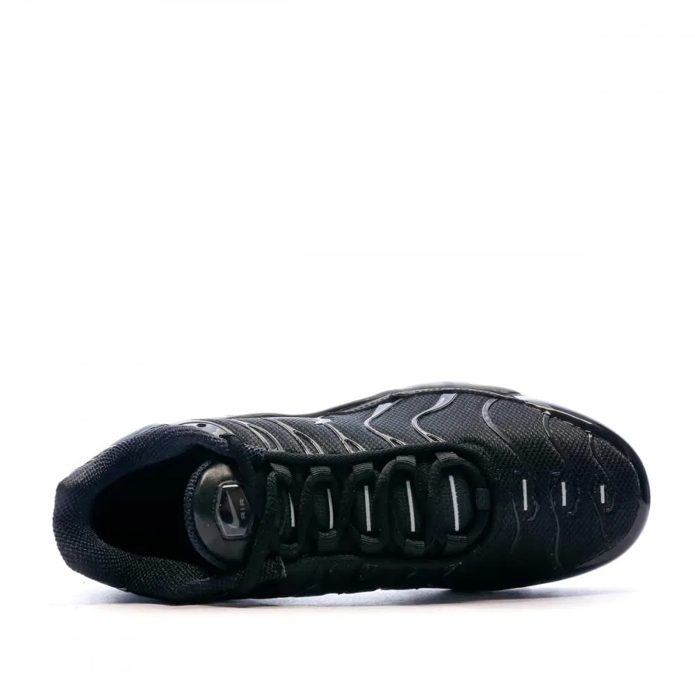 Детские кроссовки для девочек с сетчатым верхом Air Max Plus NIKE, Blue/Yellow/Black — фото 4