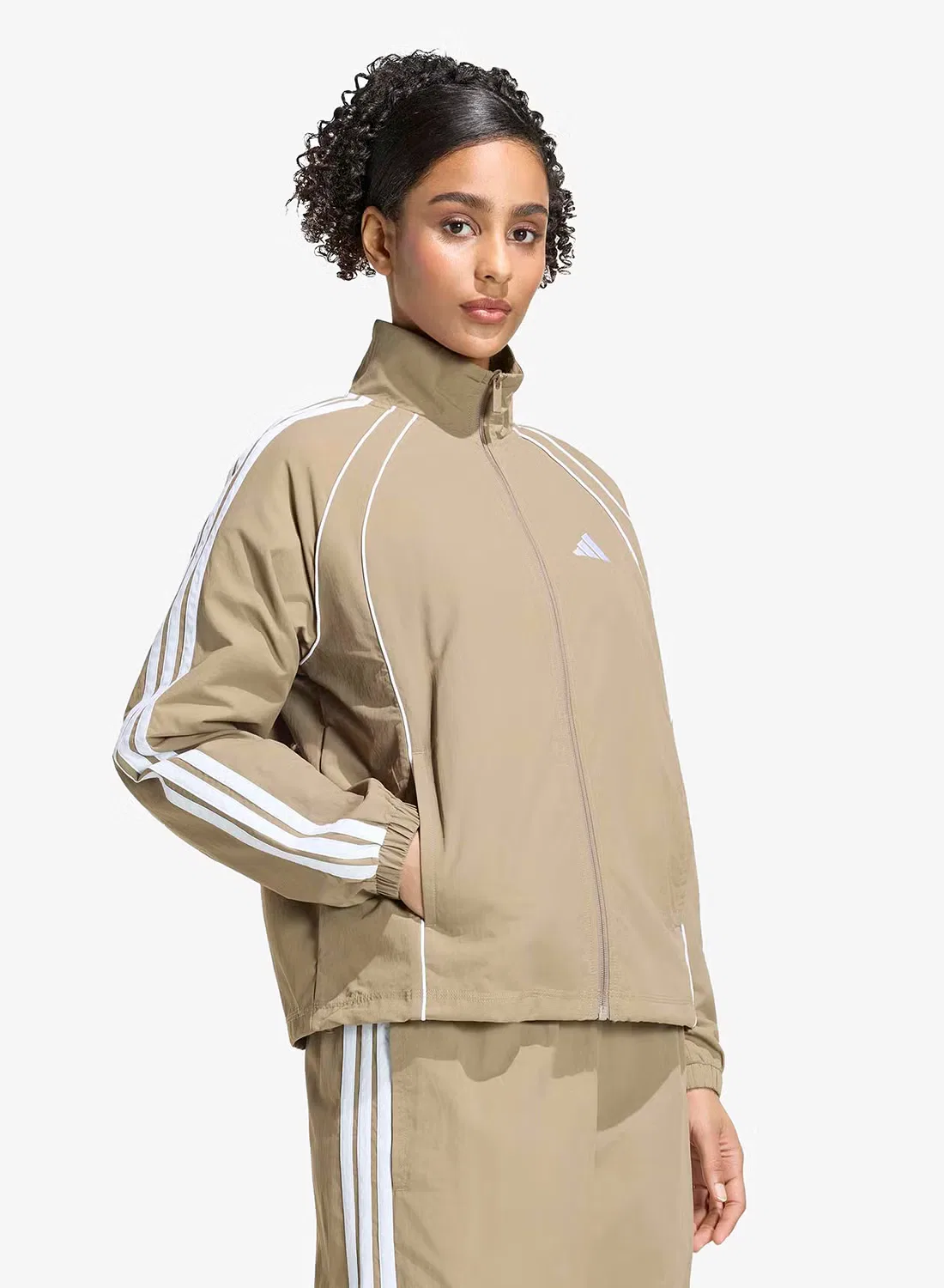 Куртка на молнии с полной застежкой 3-Stripes iconic Adidas, хаки