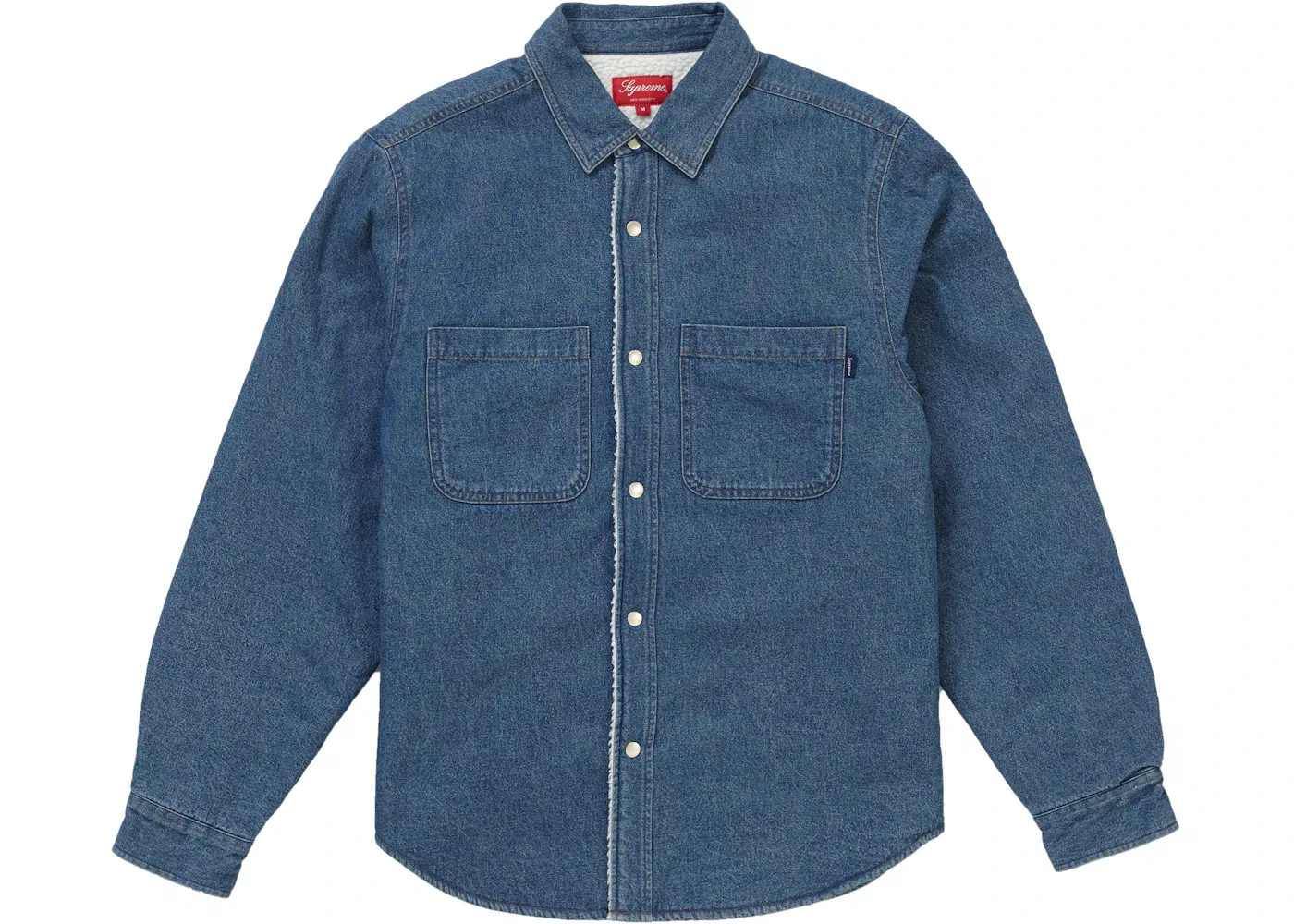 Рубашка утепленная Sherpa Lined Denim Shirt Blue Supreme, синий