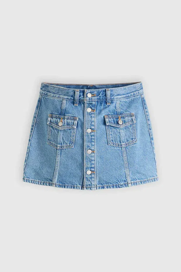 Женская джинсовая юбка-шорты с принтом Levi's, Blue — фото 2