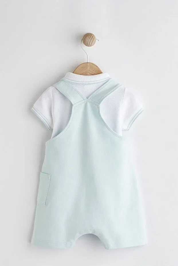 Детский комбинезон для девочек хлопковый Key academy Next Baby, Blue — фото 2