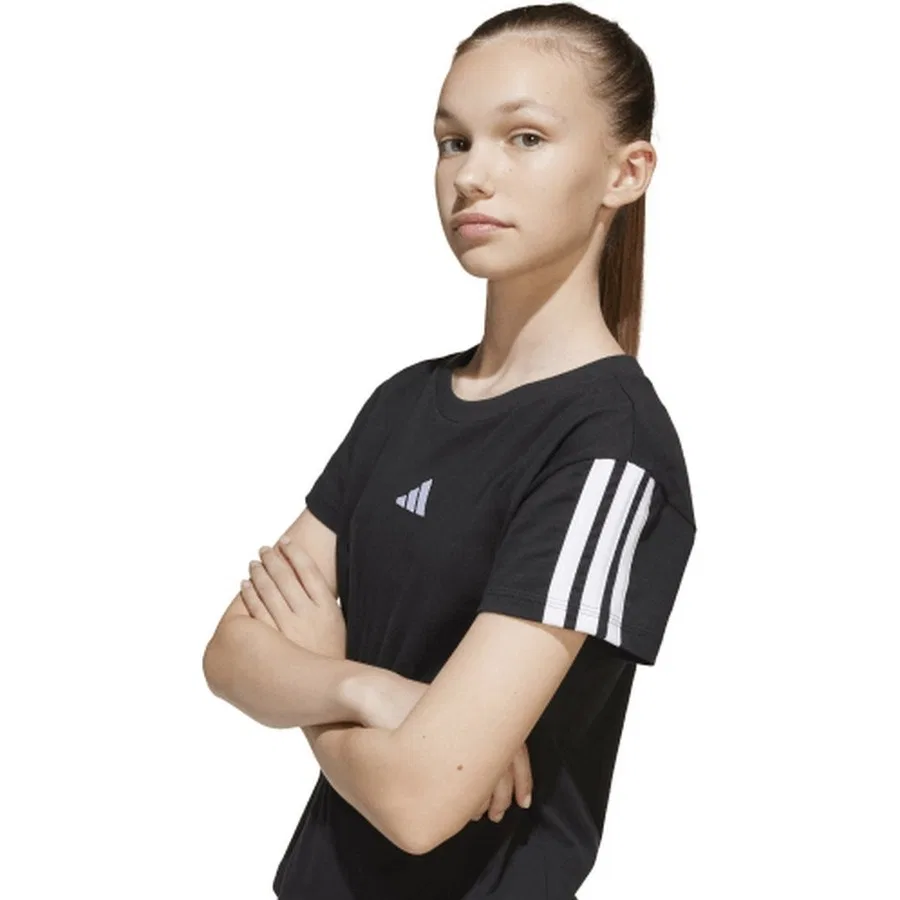 Футболка с длинным рукавом Essential Tee Kids adidas, Черно-белый — фото 4