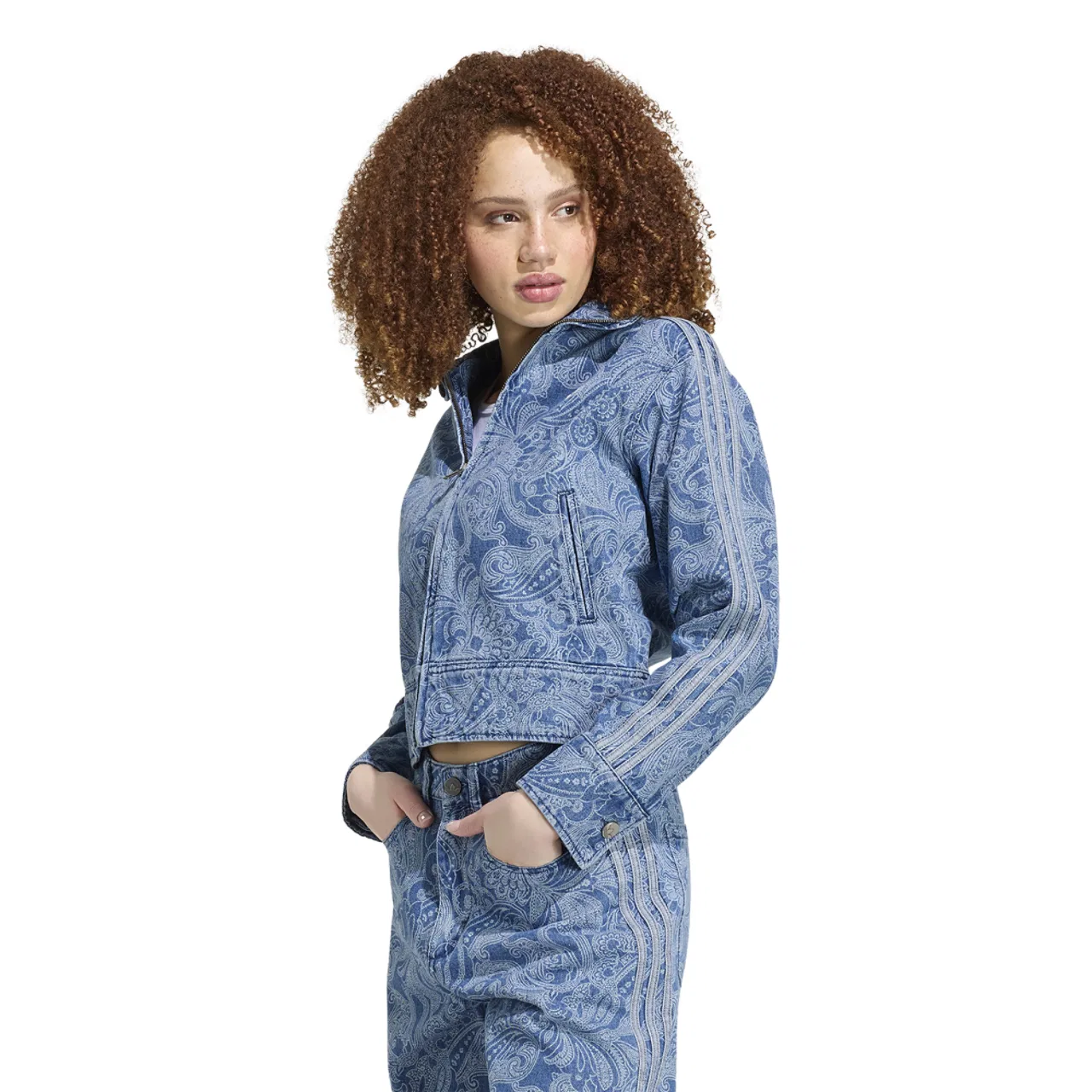 Женская куртка Firebird Denim Adidas Originals x Liberty London, цвет Medium Vintage Denim/Light Denim