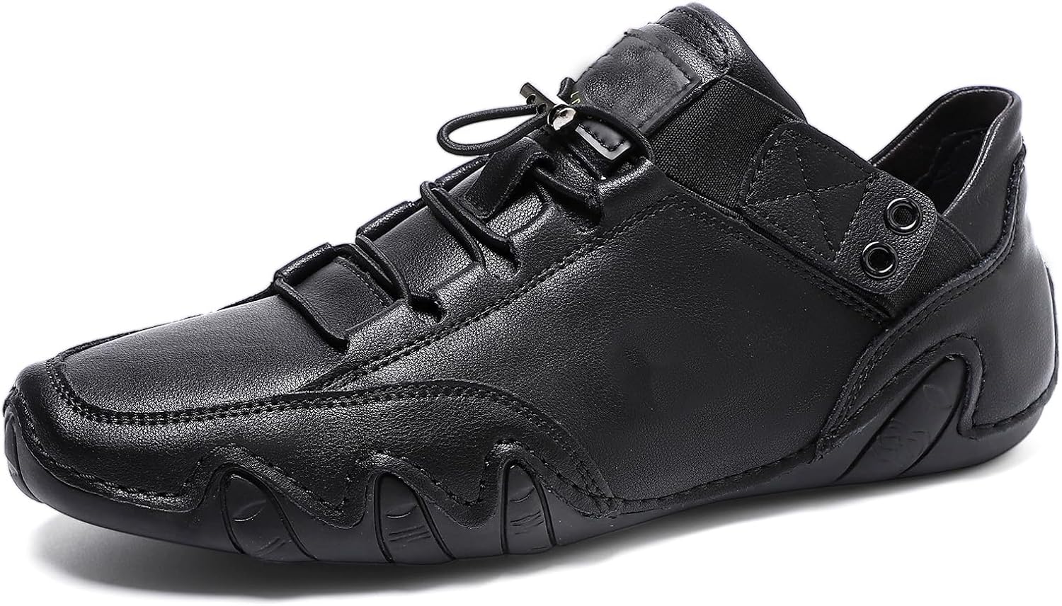 

RiceelSor Итальянские ручной работы мужские повседневные кожаные ботинки до щиколотки, слипоны, дышащие, с нескользящей мягкой подошвой, лоферы на плоской подошве, водонепроницаемые, легкие чукка, черный