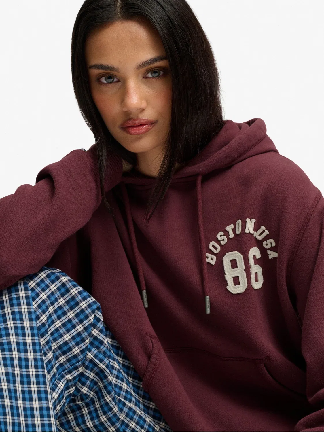 Толстовка Athletic Applique Track Top Superdry, темно-бордовый — фото 4