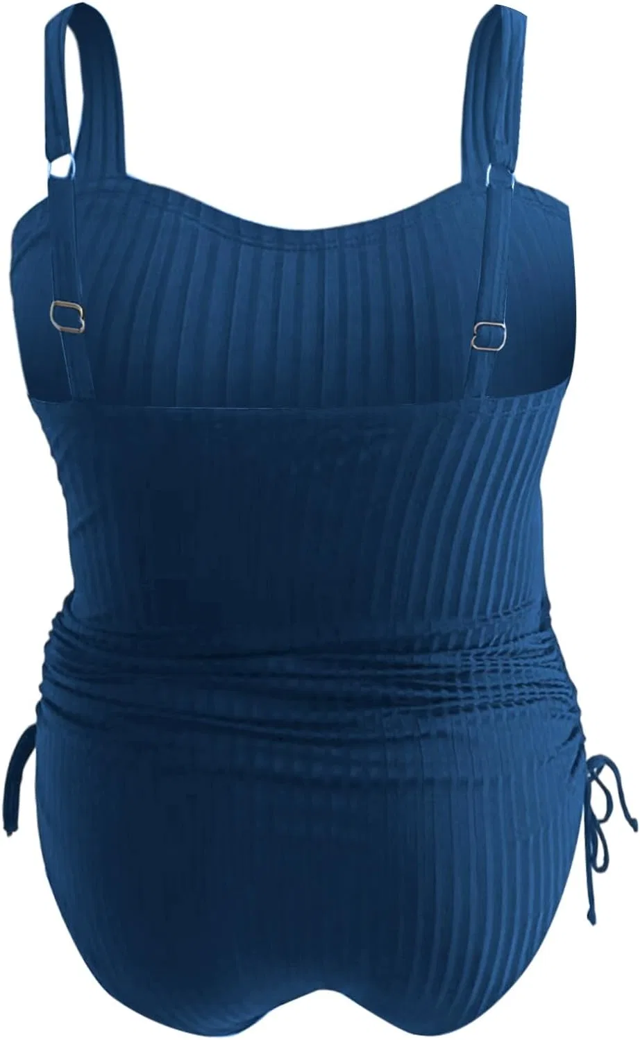 Женский цельнокроеный купальник с контролем живота Ribbed Square Neck, Navy — фото 4
