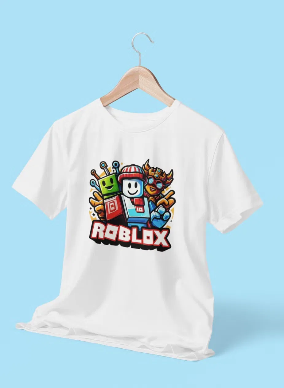 Футболка с принтом Roblox Zoom, белый