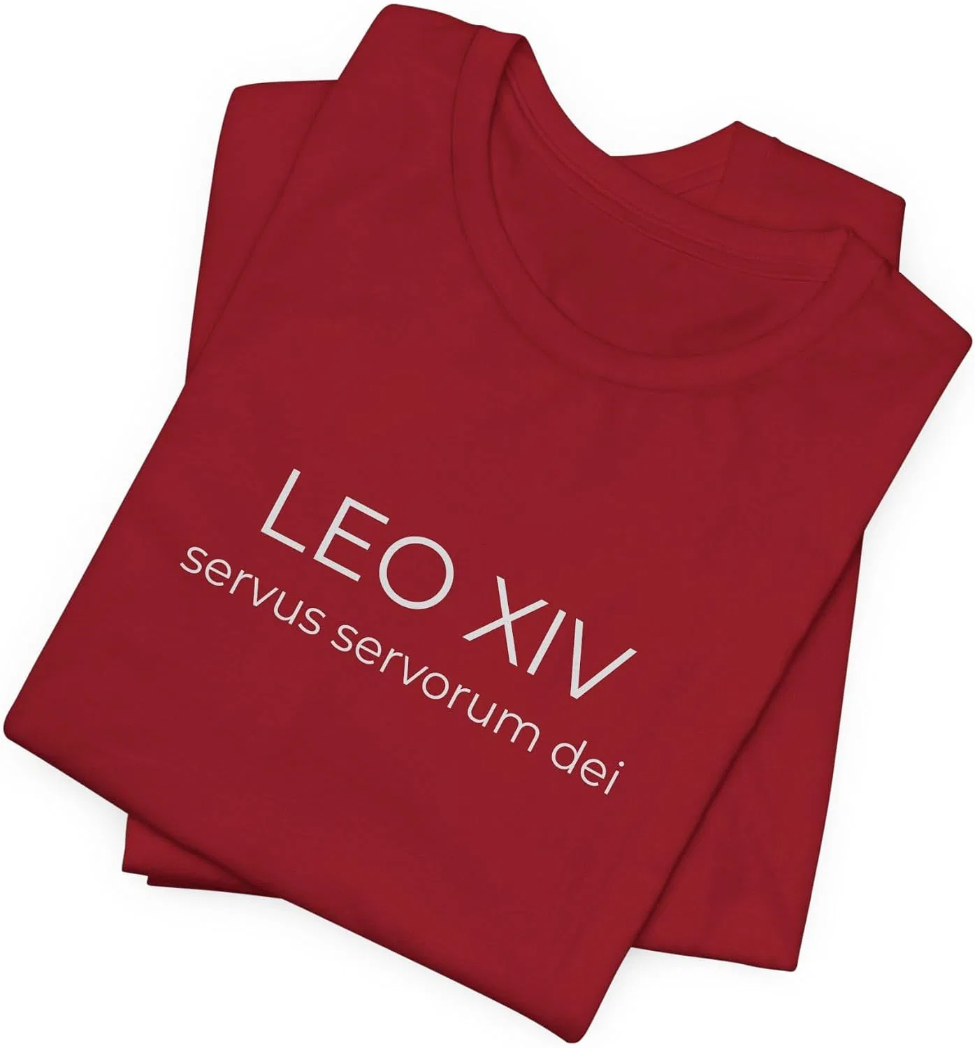 Футболка с цитатой Leo XIV Bella Canvas 3001, Canvas Red — фото 3