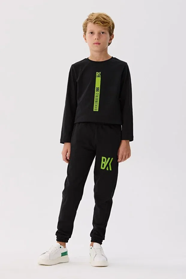 Детские спортивные штаны для мальчиков с принтом Bikkembergs, Black