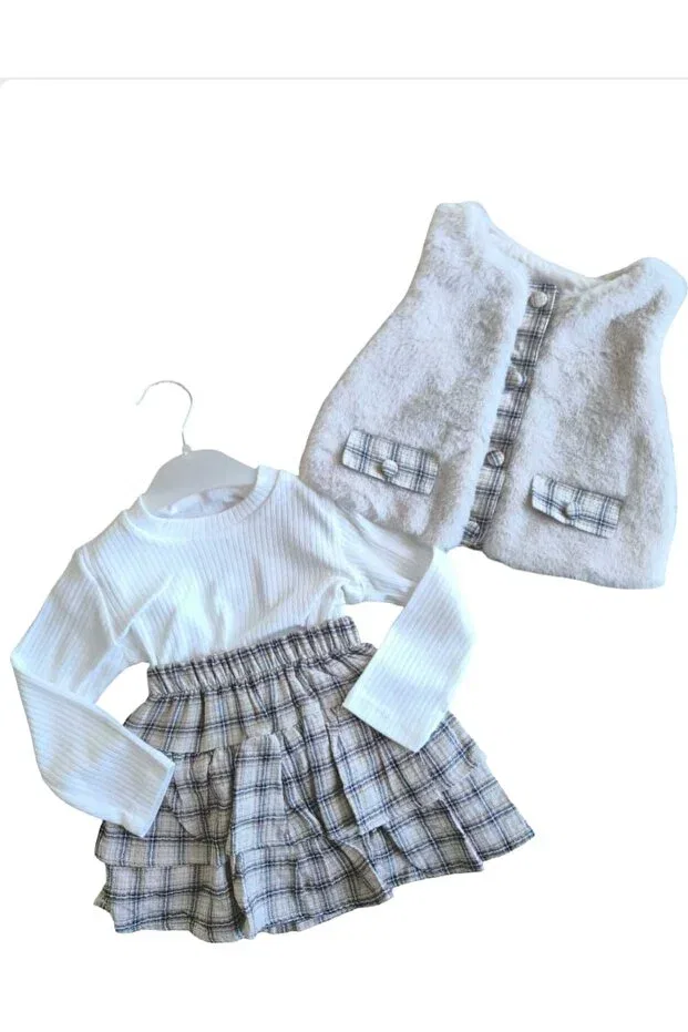 Детский комплект для девочек из флиса с принтом Party Lumia Baby, Brown — фото 3