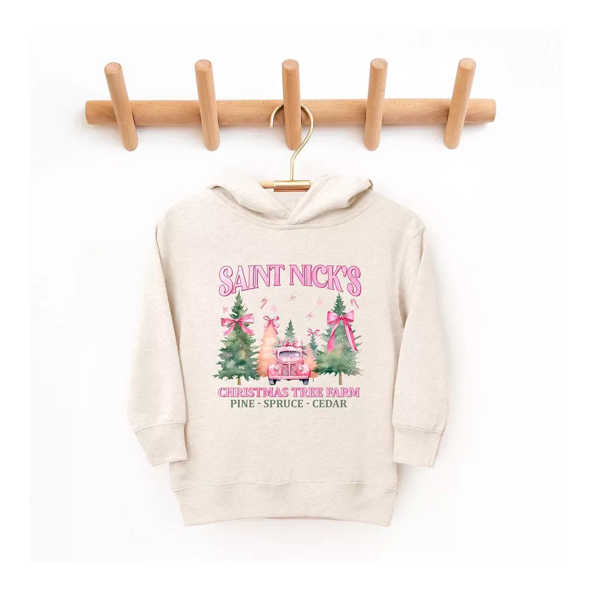 Детская худи с принтом Coquette St. Nick's Tree Farm The Juniper Shop, Natural