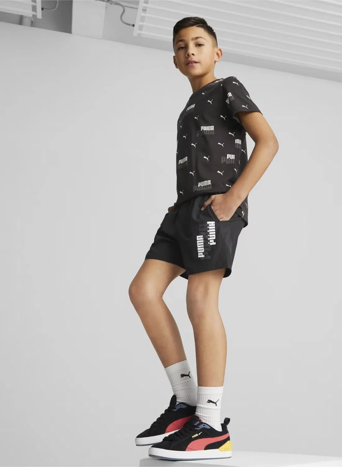 Шорты с логотипом Essentials kids boys logolab Puma, черный — фото 3