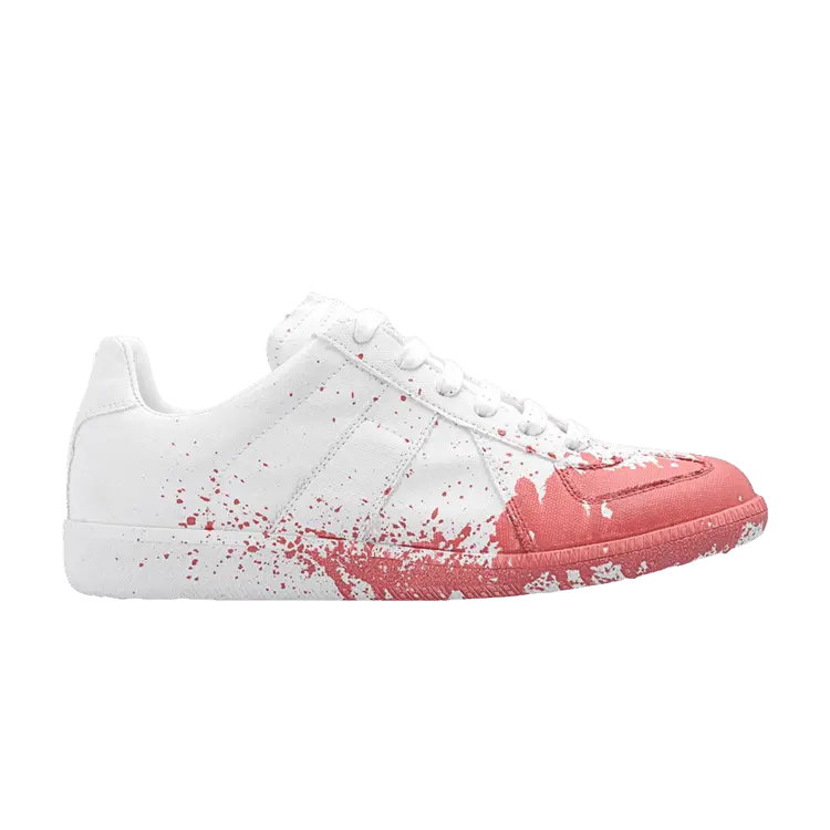 Кроссовки Maison Margiela Wmns Replica Low Paint Splatter - White Pink, белый