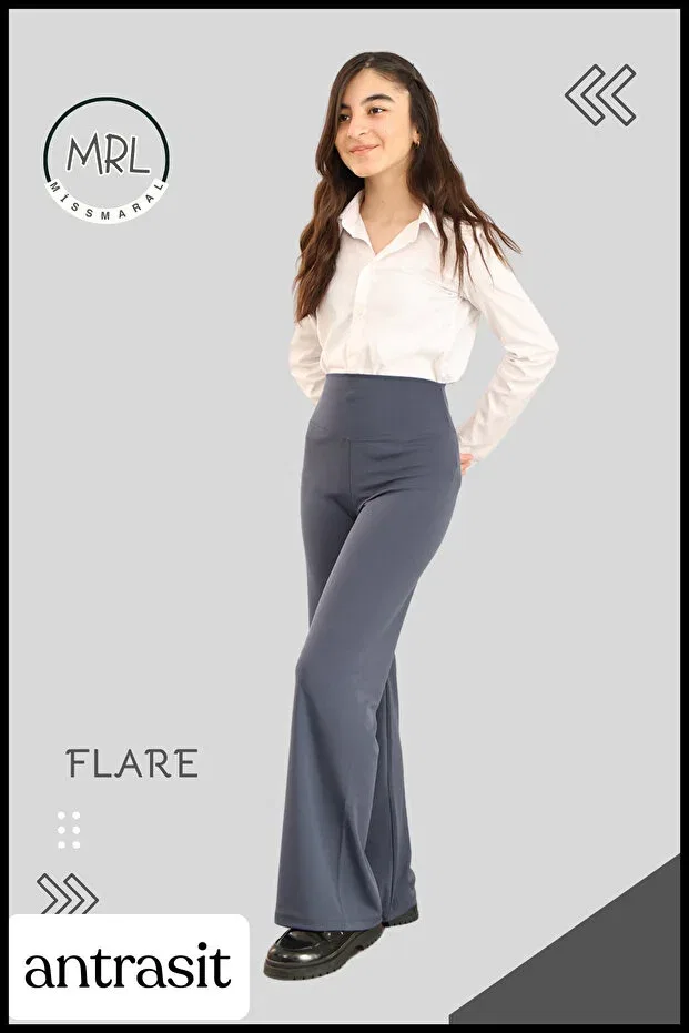 Детские леггинсы для девочек с длинным рукавом flare Petite Missmaral, Anthracite — фото 3