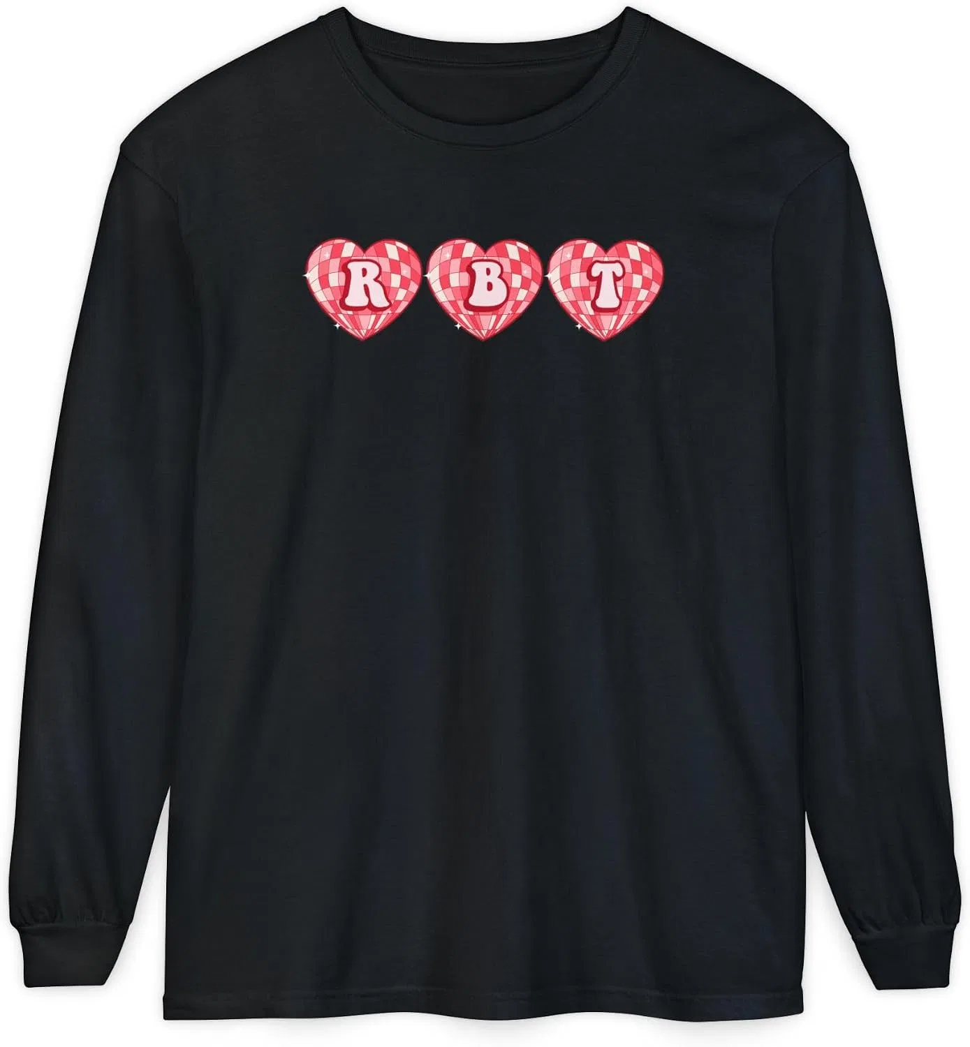 Футболка с длинным рукавом с сердцем Comfort Colors, Black