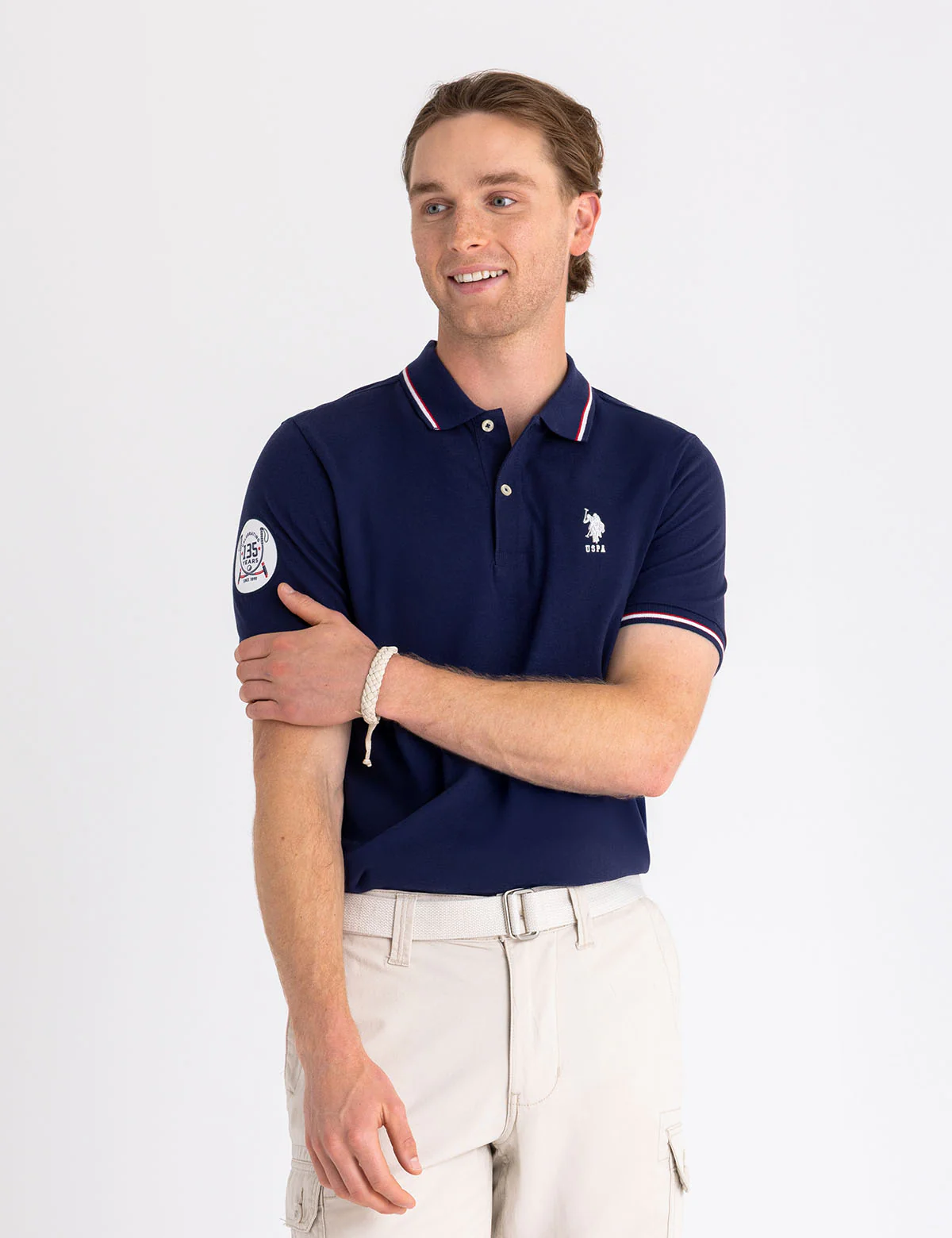 

Футболка поло U.S. Polo Assn 135 Anniversary Pique, темно-синий