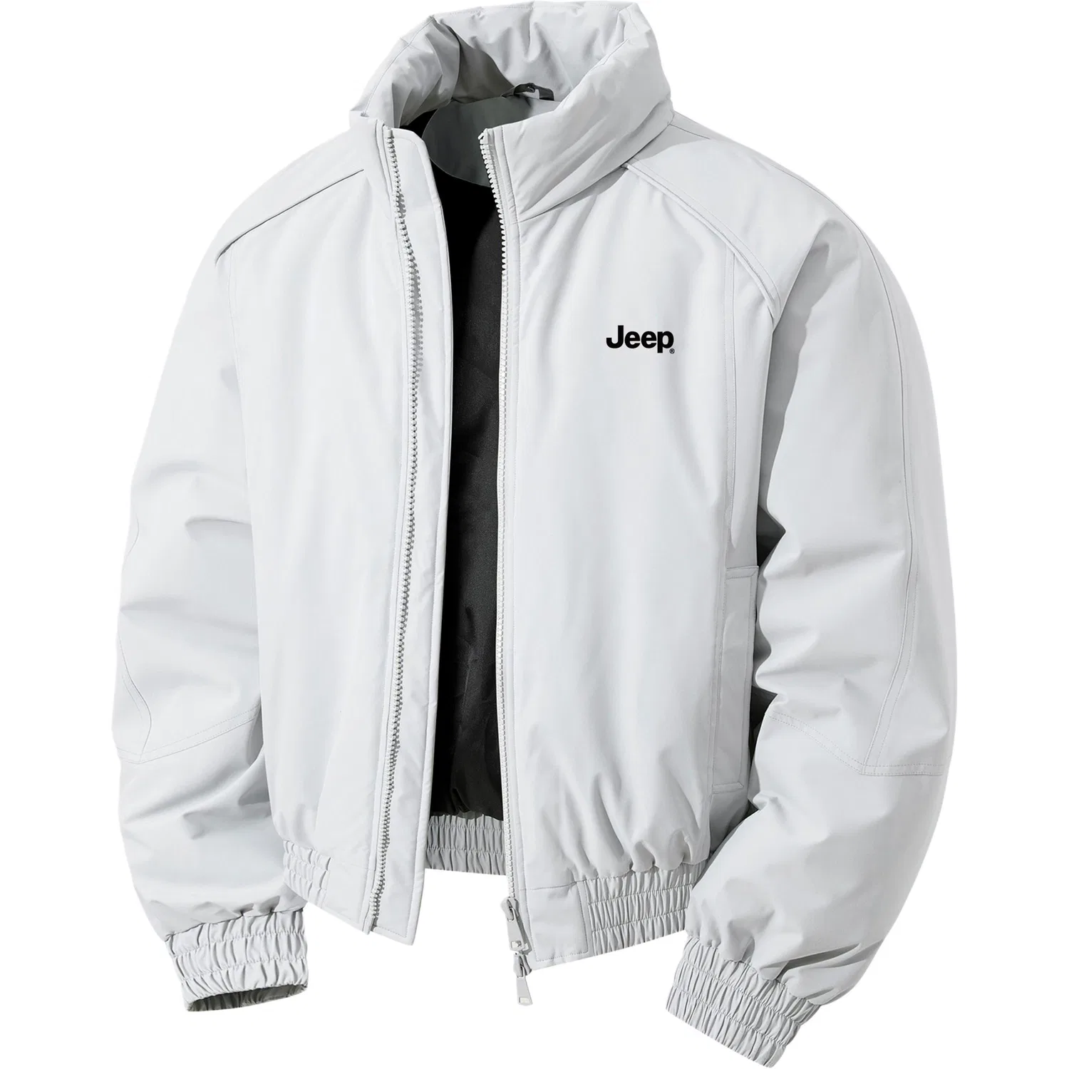 Детский пуховик с воротником-стойкой Jeep, White Gray