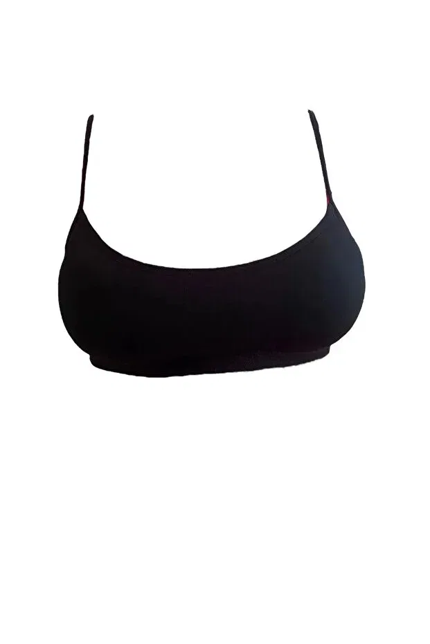 Детское боди-топ без бретелек с моделью Girl'S teenage strapless bustier bra with petals Qulat, Черный