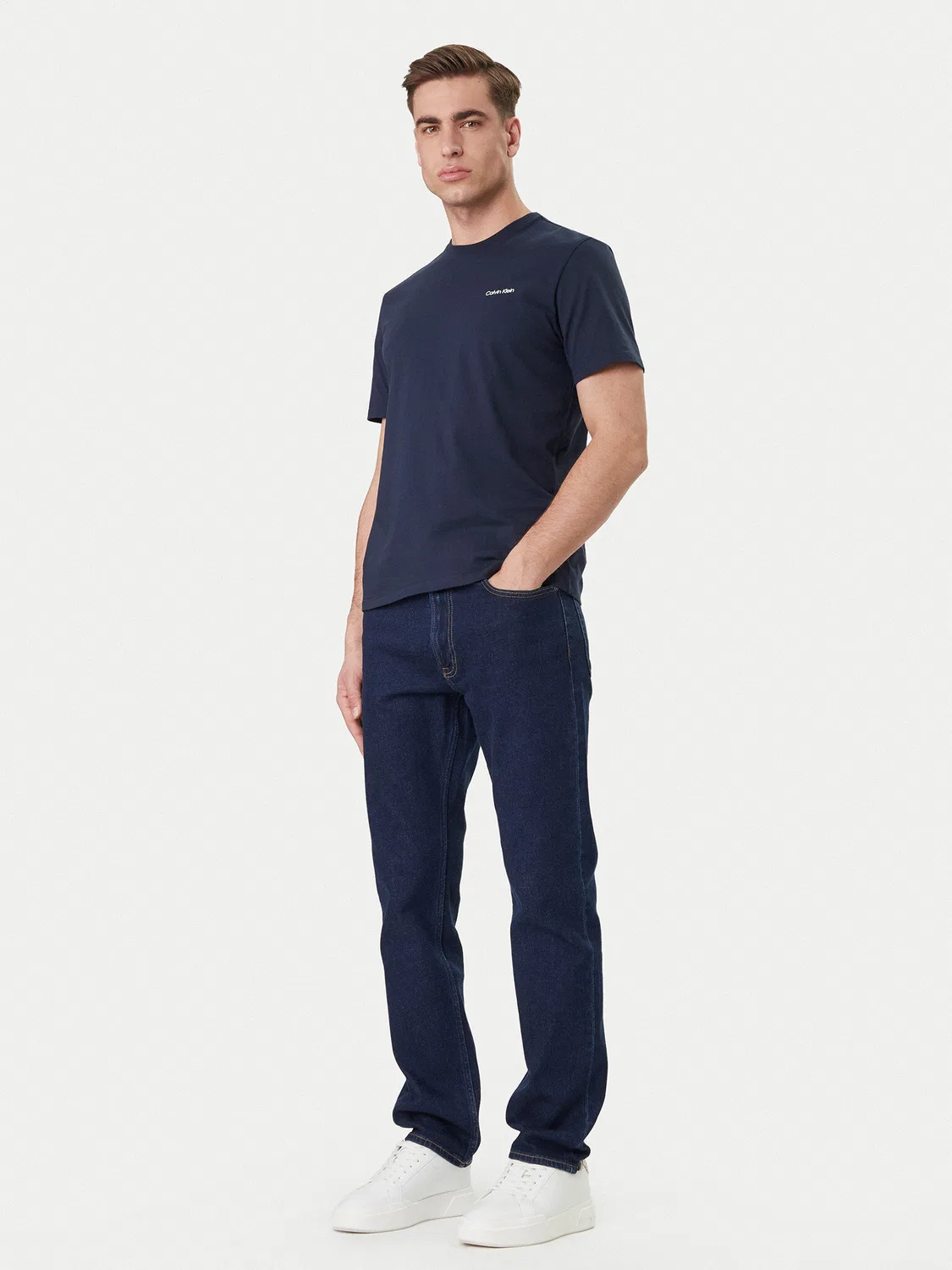 Мужская футболка стандартного кроя Micro Logo Calvin Klein, темно-синий — фото 2