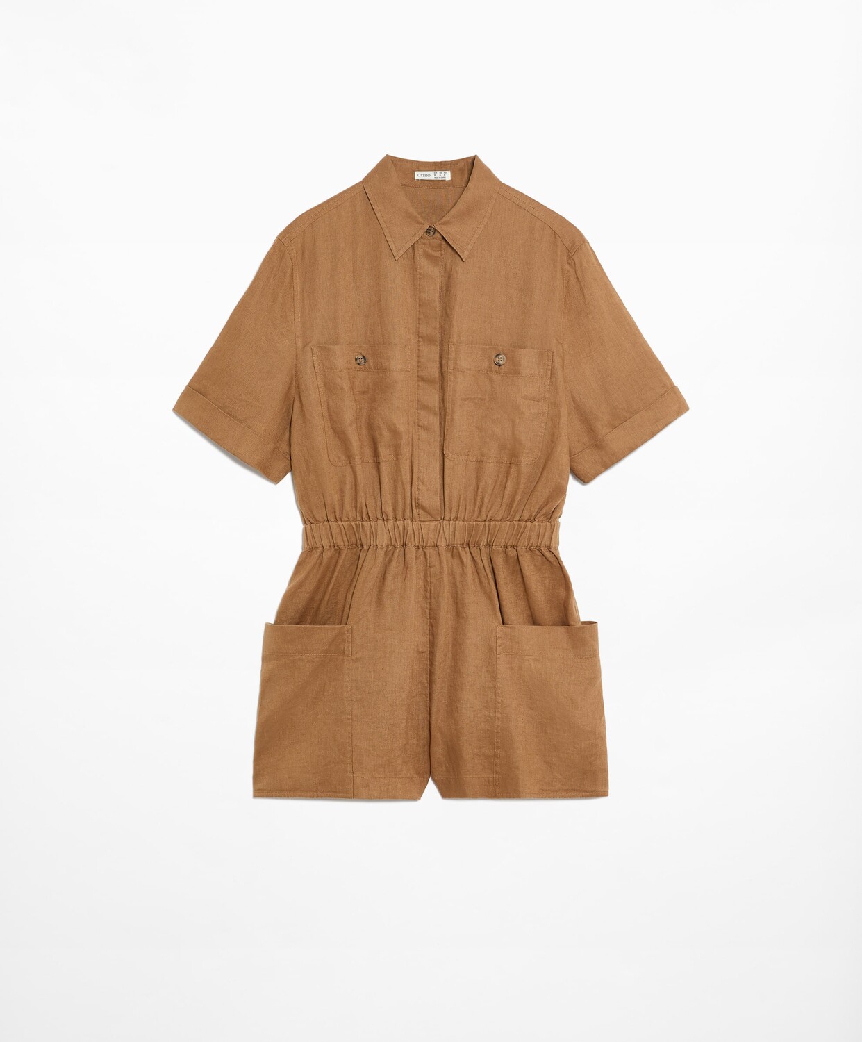 

Комбинезон Oysho Linen Short, коричневый