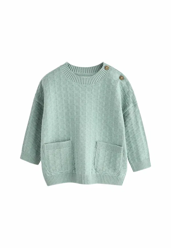 Комплект джемпер и брюки из хлопка, Textured set - jumper, Next, Mineral — фото 3