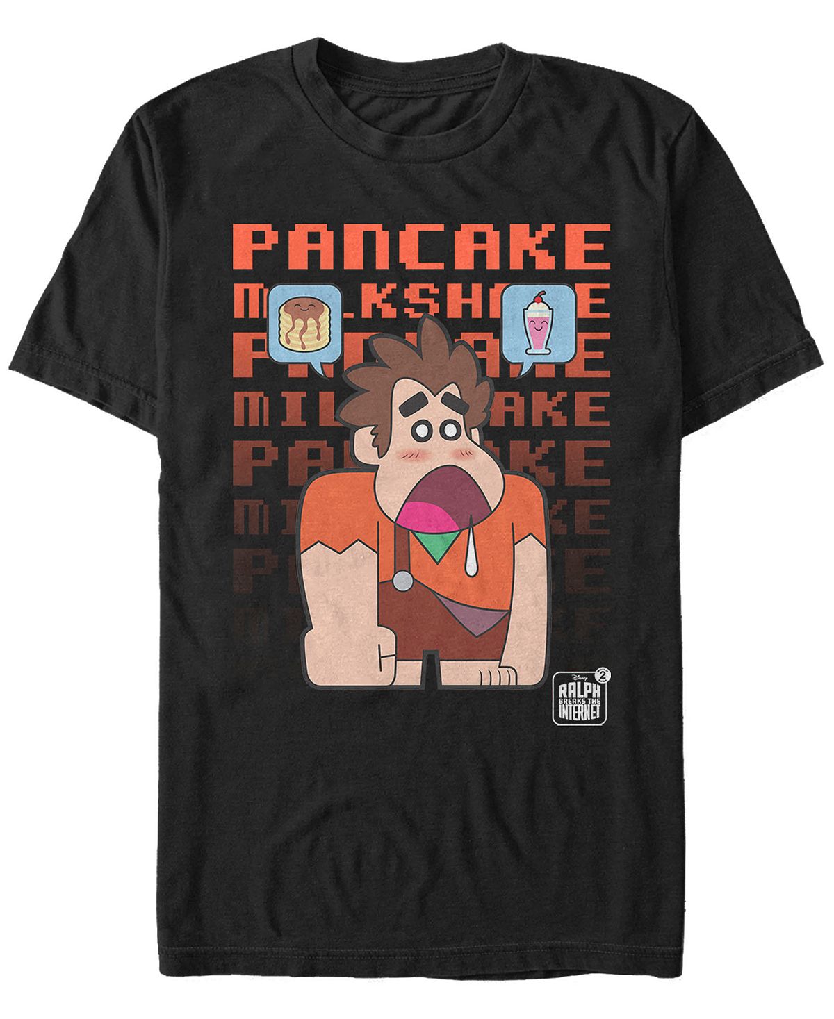 

Мужская футболка с коротким рукавом pixar wreck it ralph pancake and milkshakes Fifth Sun, черный