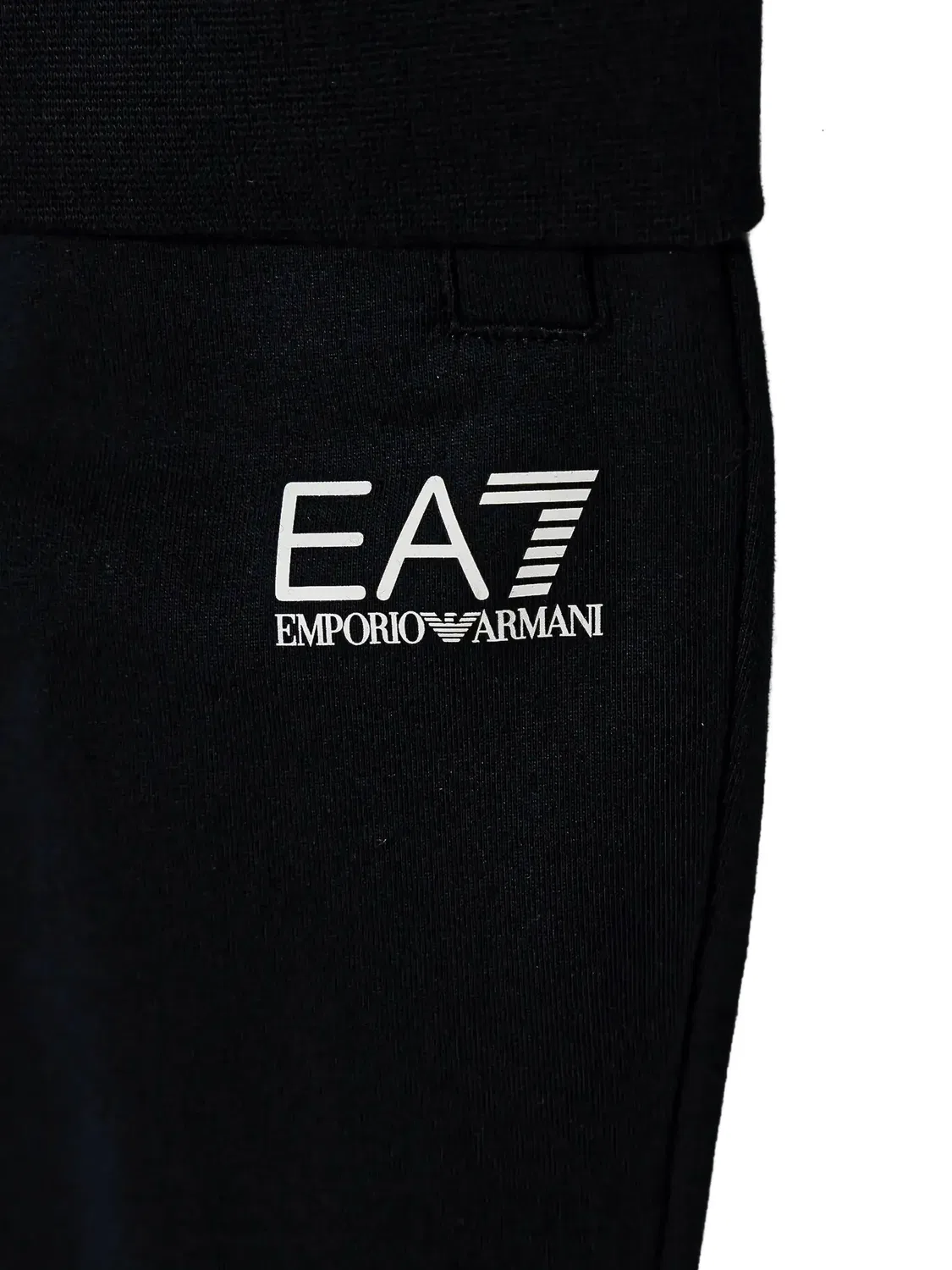 Кубинговый костюм из хлопка EA7 Emporio Armani, черный — фото 4