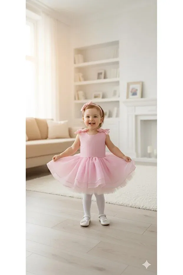 Детское платье для девочек с коротким рукавом Mirace Styl, Pink