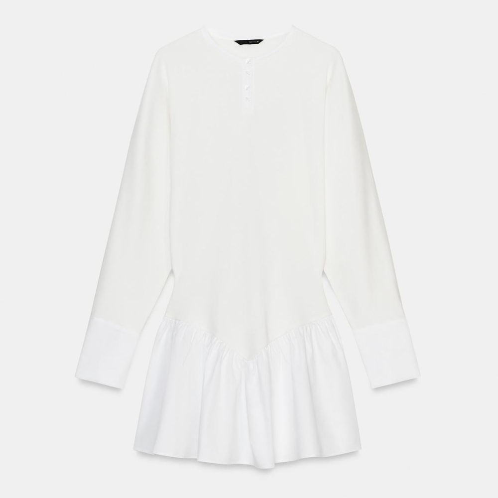 

Платье Zara Short Combined Batwing Sleeve, белый