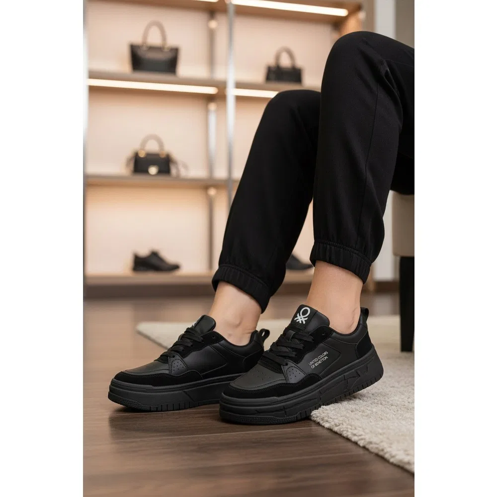 Детские спортивные кроссовки на шнуровке, черные, модель BNI-10281 G United Colors Of Benetton