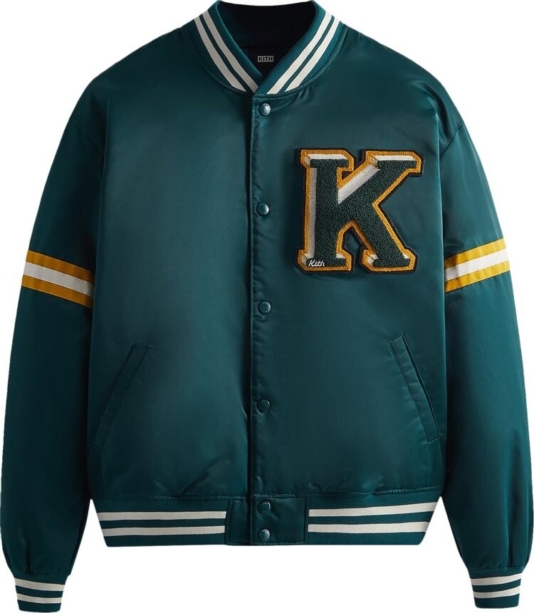 

Куртка Kith Satin Bomber Jacket 'Fairway', зеленый