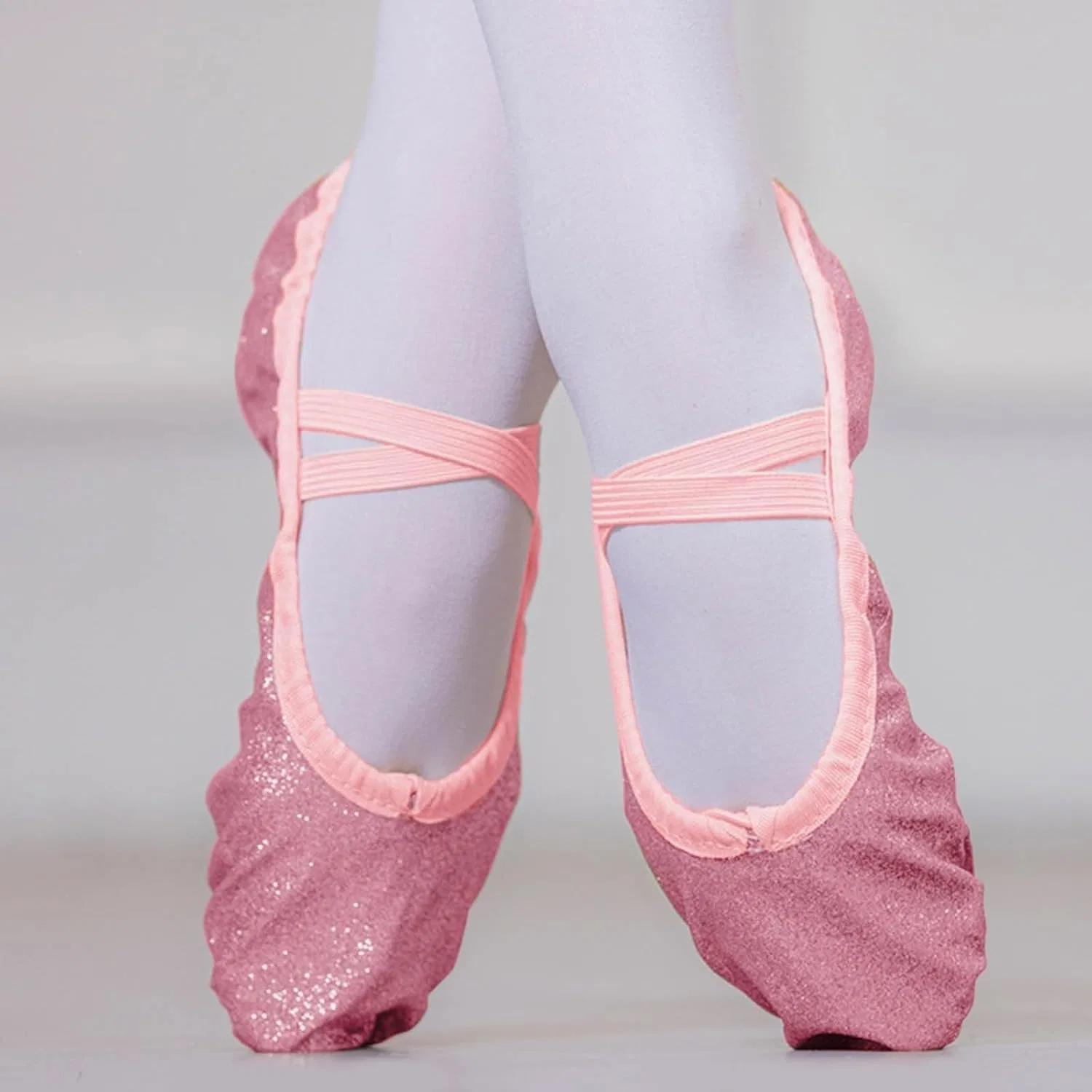 Детские балетки для девочек из мягкого холста, Pink — фото 2
