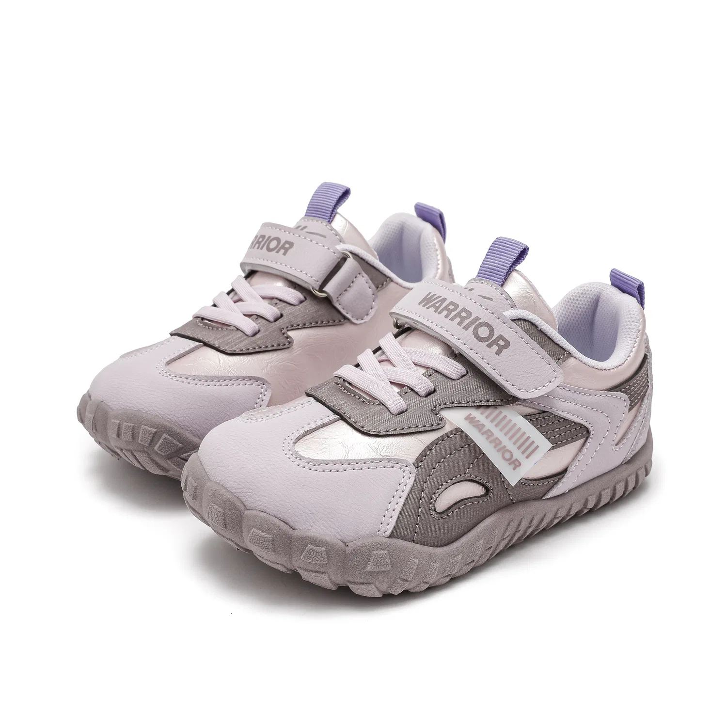 Детские повседневные кроссовки из экокожи Beige Gray Army Green Blue WARRIOR — фото 4