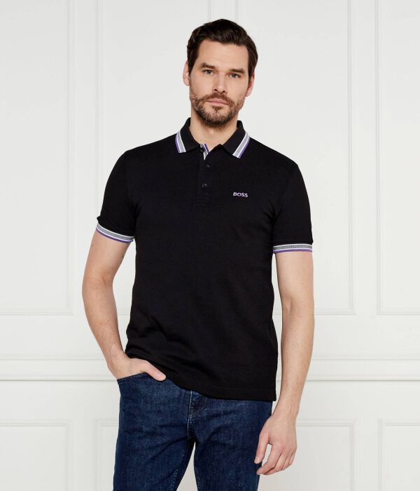 

Поло Boss Green Paddy Regular Fit, черный / белый