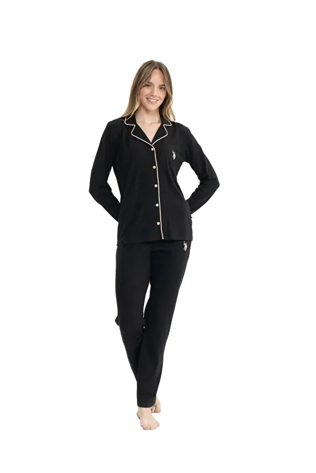 Женская пижама с длинным рукавом U.S. Polo Assn., Black