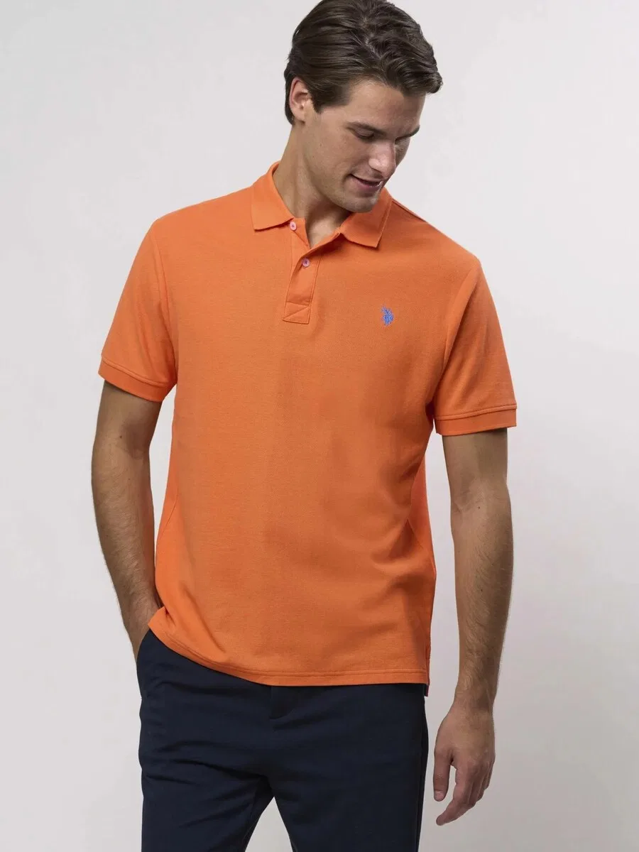 Рубашка на пуговицах стандартного кроя «UMALFRED» оранжевого цвета U.S. Polo Assn. — фото 3