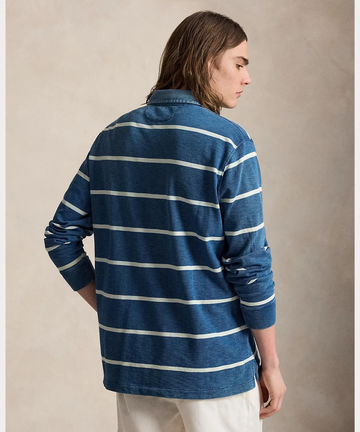 Мужская футболка с длинным рукавомс вышивкой Polo Bear Classic Fit Rugby Shirt POLO RALPH LAUREN, Navy — фото 2
