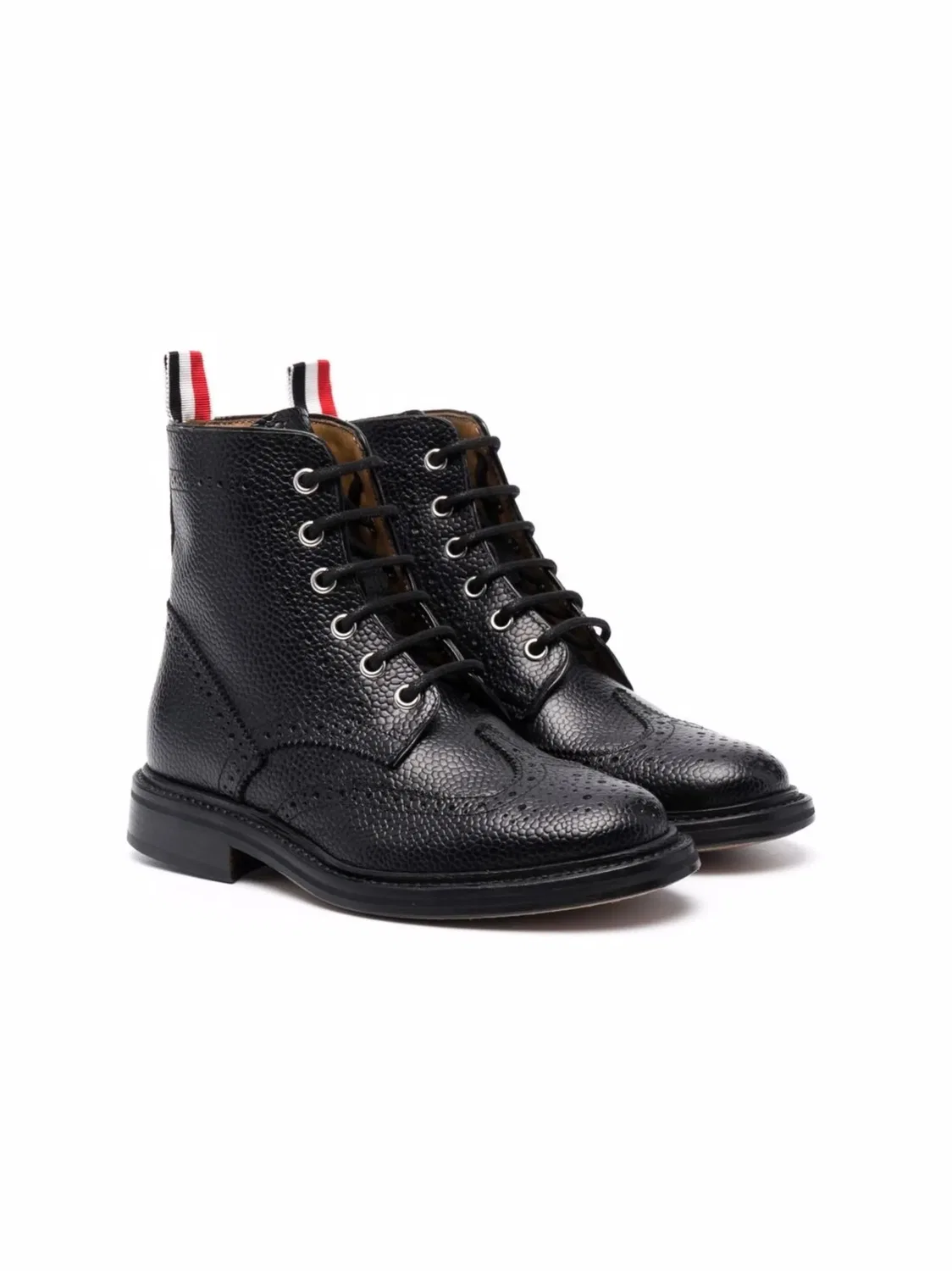 Ботинки с шнуровкой и деталями брук Thom Browne, черный