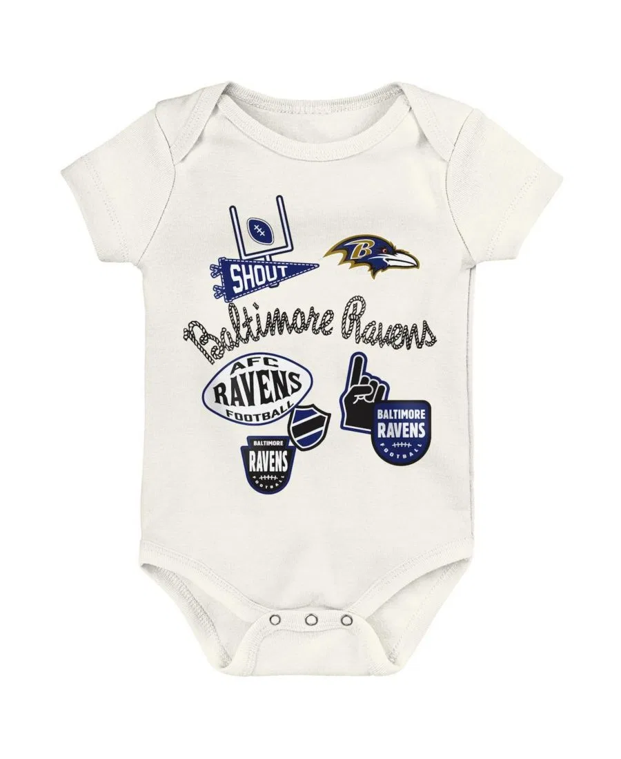 Комплект боди с коротким рукавом Littlest Player, бренд Outerstuff, Black Purple — фото 3