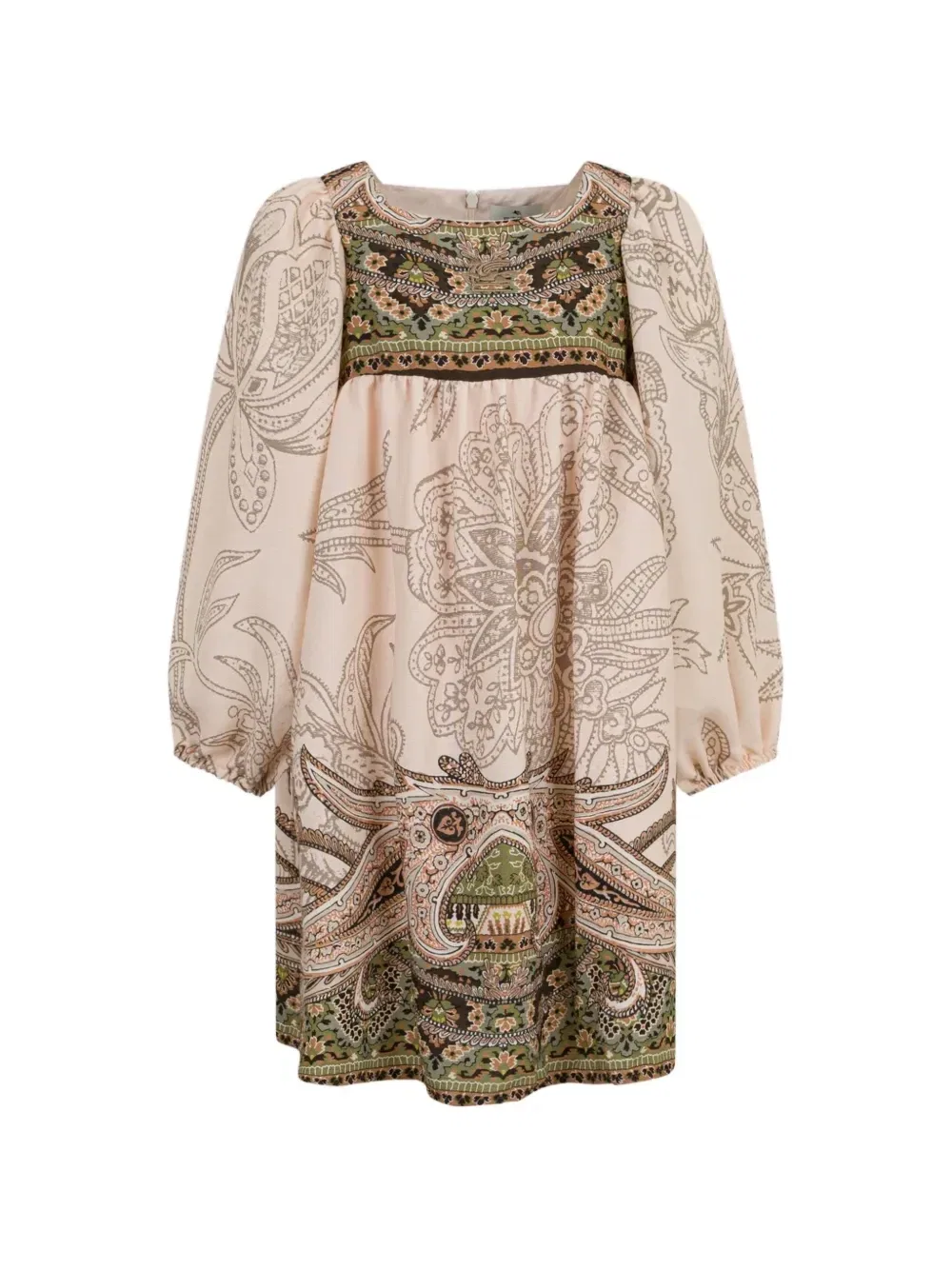 Крепоновое платье с расположенной кромкой Etro Kids, бежевый