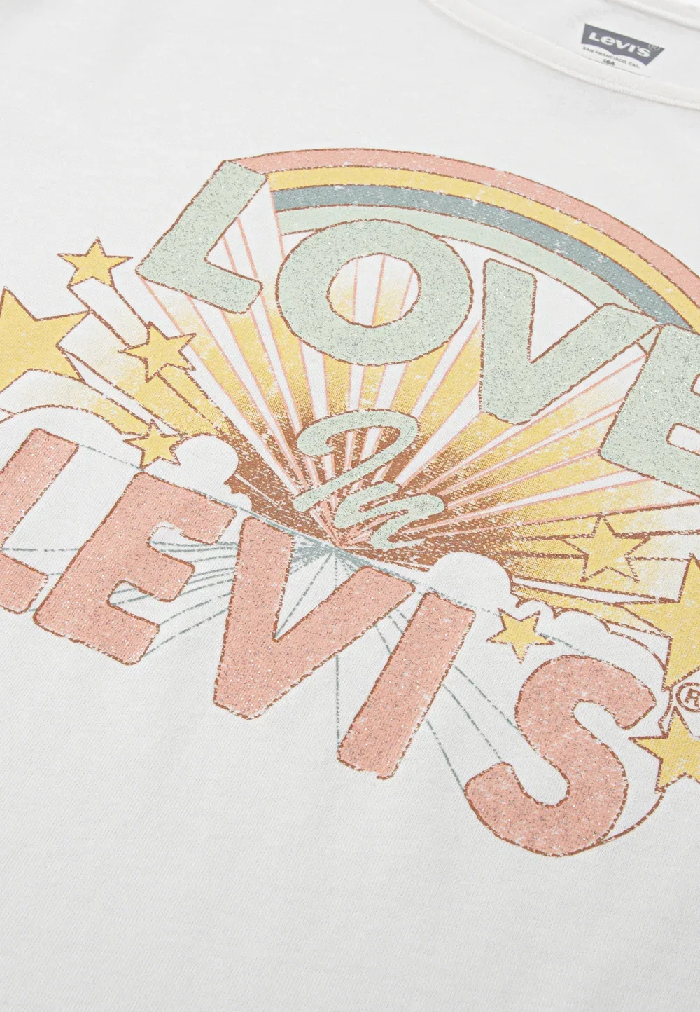 Футболка с двойными манжетами - футболка с принтом Levi'S, Gardenia — фото 3