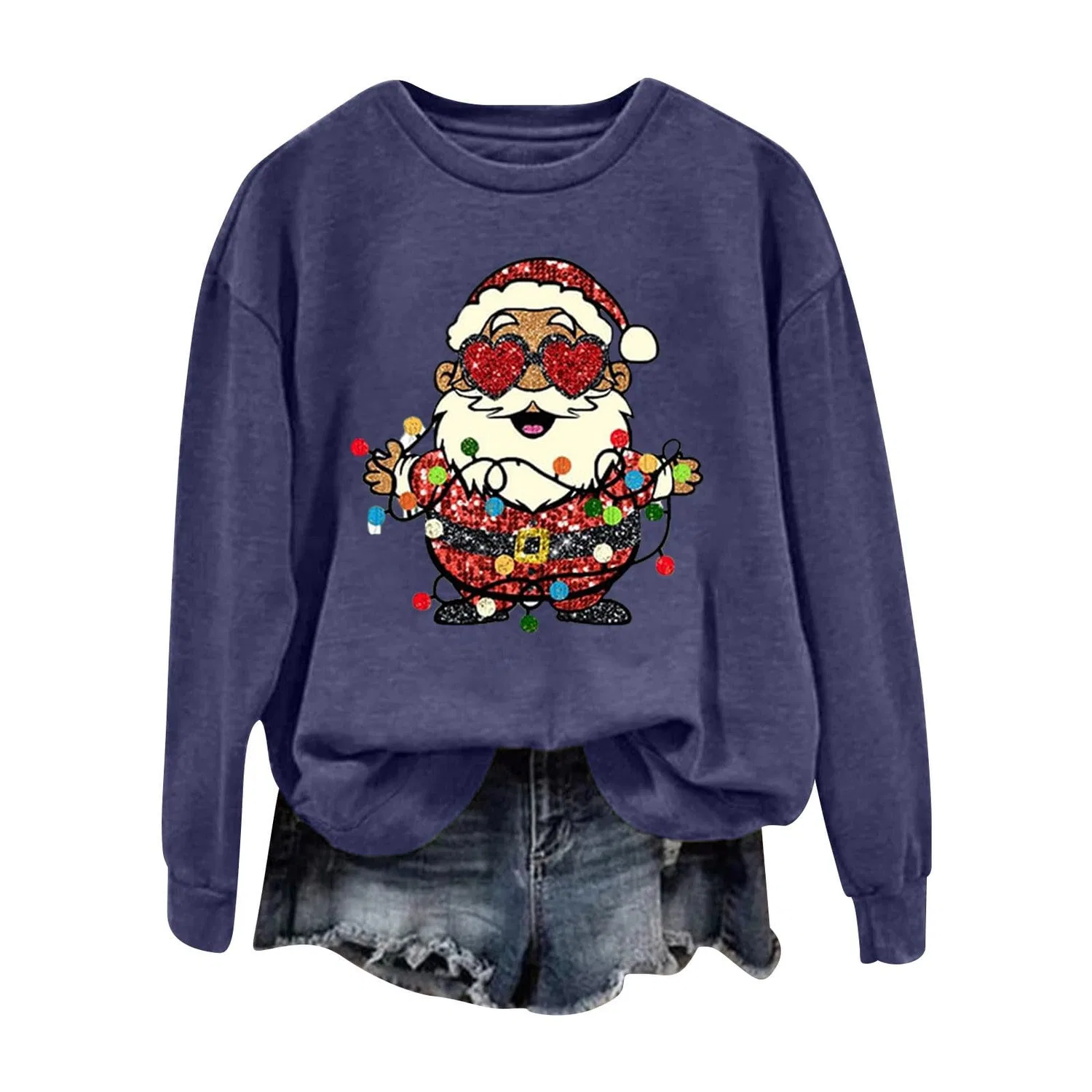 Женский свитшот с принтом Santa для женщин, Z11 Blu Navy