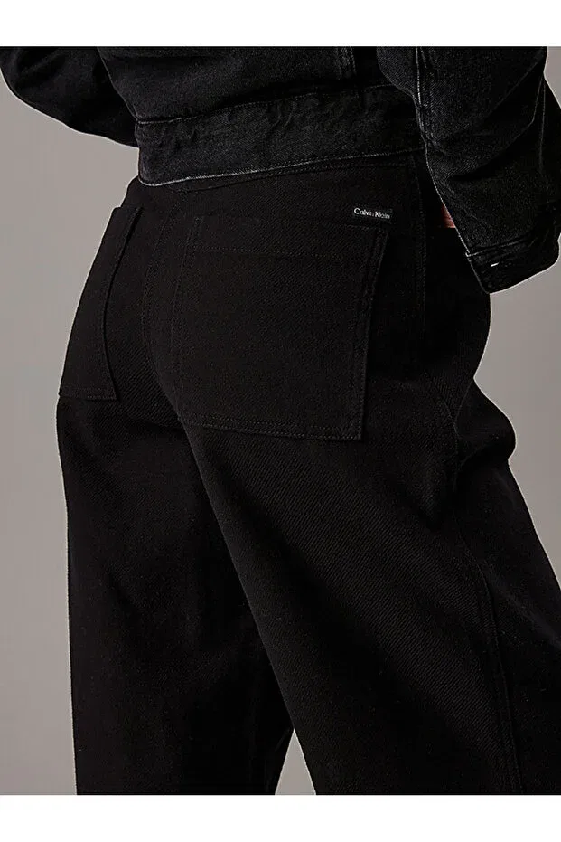 Женские джинсовые брюки свободного кроя Calvin Klein, Черный — фото 3